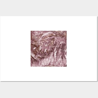 Rose gold marble rush - blush pink Posters and Art